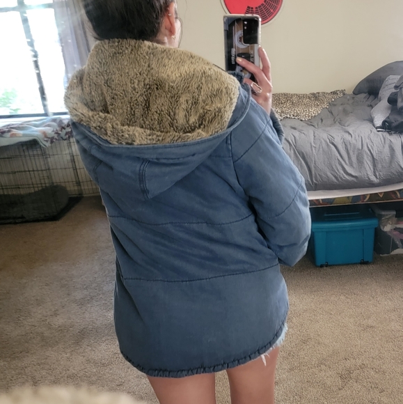 Free People Quilted Coat with fur - Picture 12 of 13
